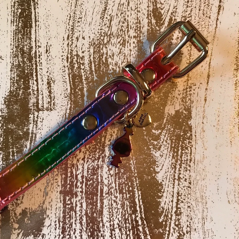 Betsey Johnson XOX Trolls Rainbow Dog Collar